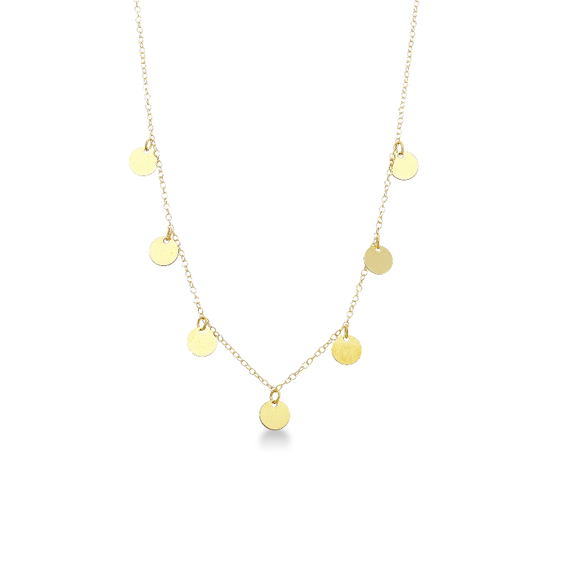 Collier en or jaune 18k avec sept breloques