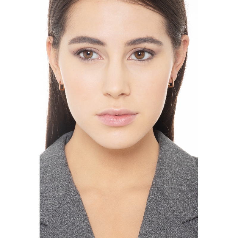 Boucles d’oreilles rectangulaires en or rose 18k