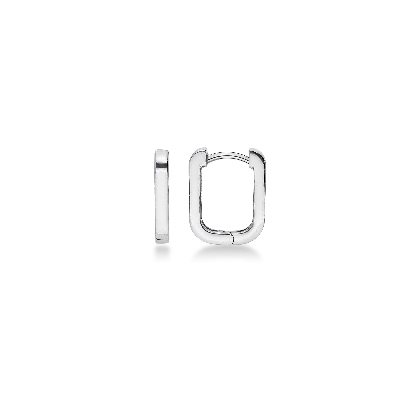 Boucles d’oreilles femme rectangulaires en or blanc 750