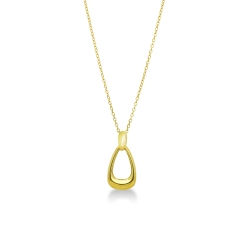 Collier en or jaune 18k avec pendentif triangle 