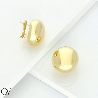 Boucles d'oreilles bouton en or jaune 18k