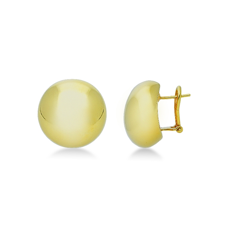 Boucles d'oreilles bouton en or jaune 18k
