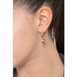 Boucles d’oreilles en or jaune 18k de forme ovale carrée 2