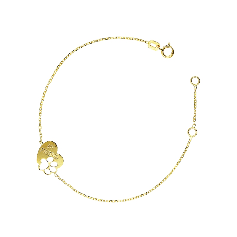 Bracelet en or jaune 18k patte de chien