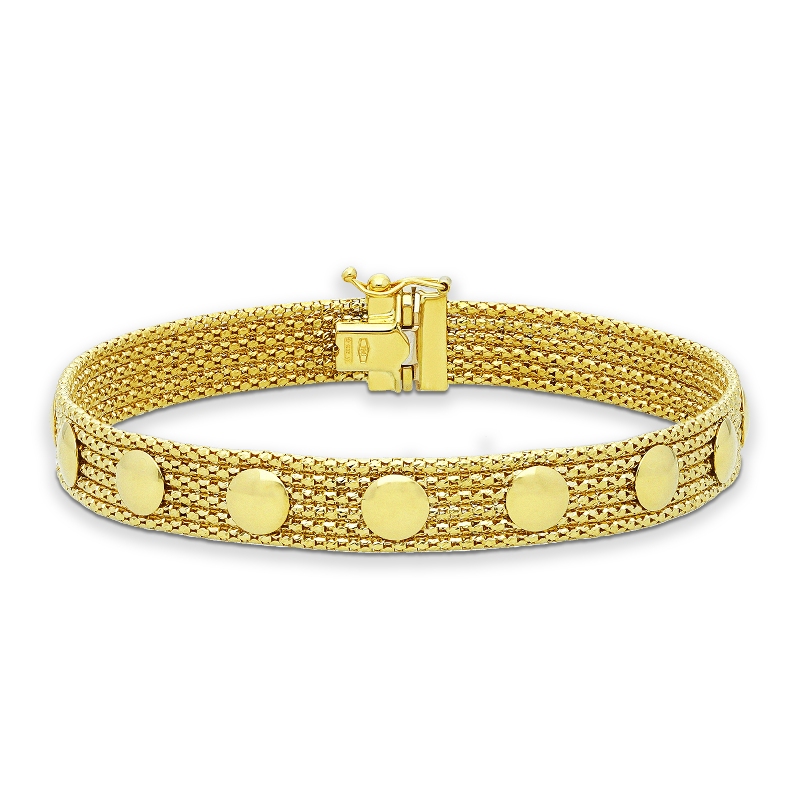 Bracelet à maillons souples en or jaune et blanc 18k