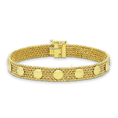 Bracelet à maillons souples en or jaune et blanc 18k