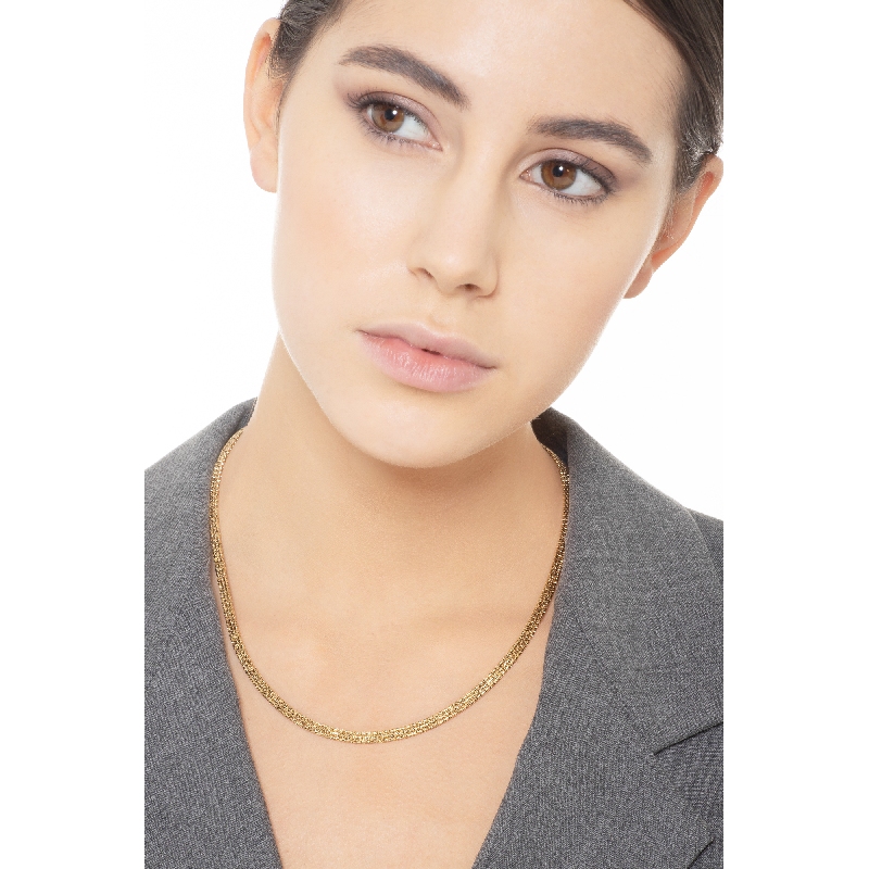 Collier semi-rigide en or jaune 18k avec maillons doux