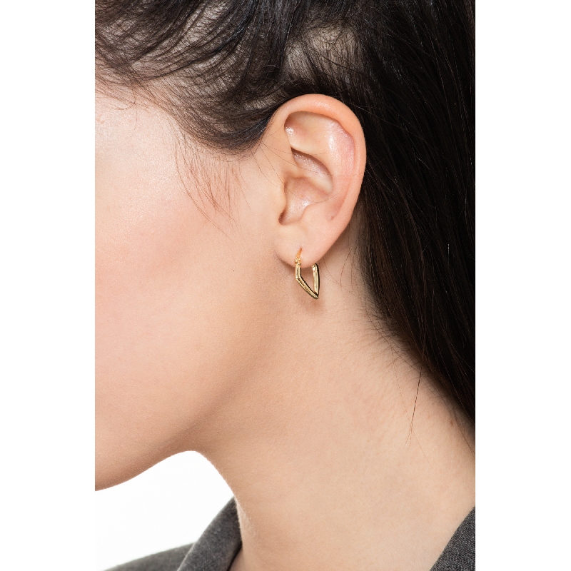 Boucles d’oreilles en or jaune 18k à tube carré creux 