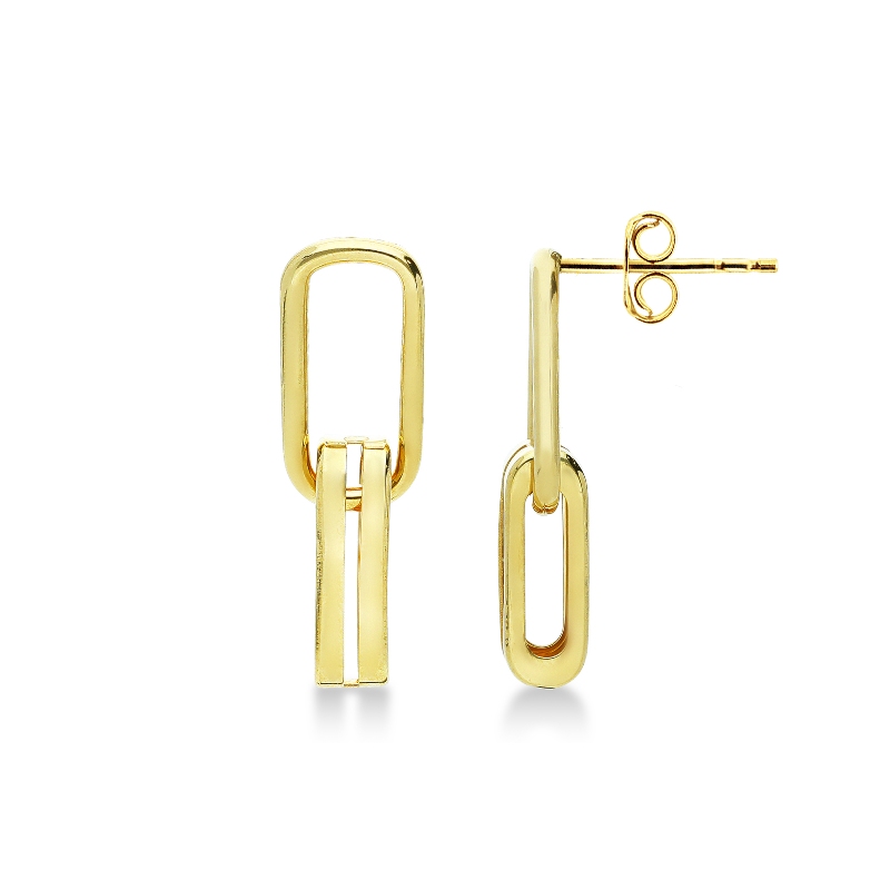 Boucles d’oreilles en or jaune 18k à fermoir clipsé 2,8 cm