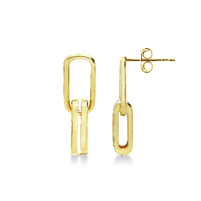 Boucles d’oreilles en or jaune 18k à fermoir clipsé 2,8 cm