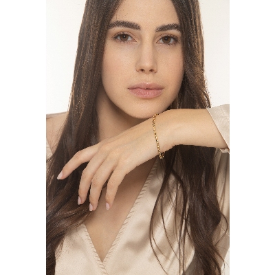 Bracelet en or jaune 18k avec maillons ovales 17 cm