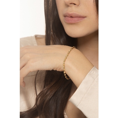 Bracelet en or jaune 18k avec maillons ovales 17 cm