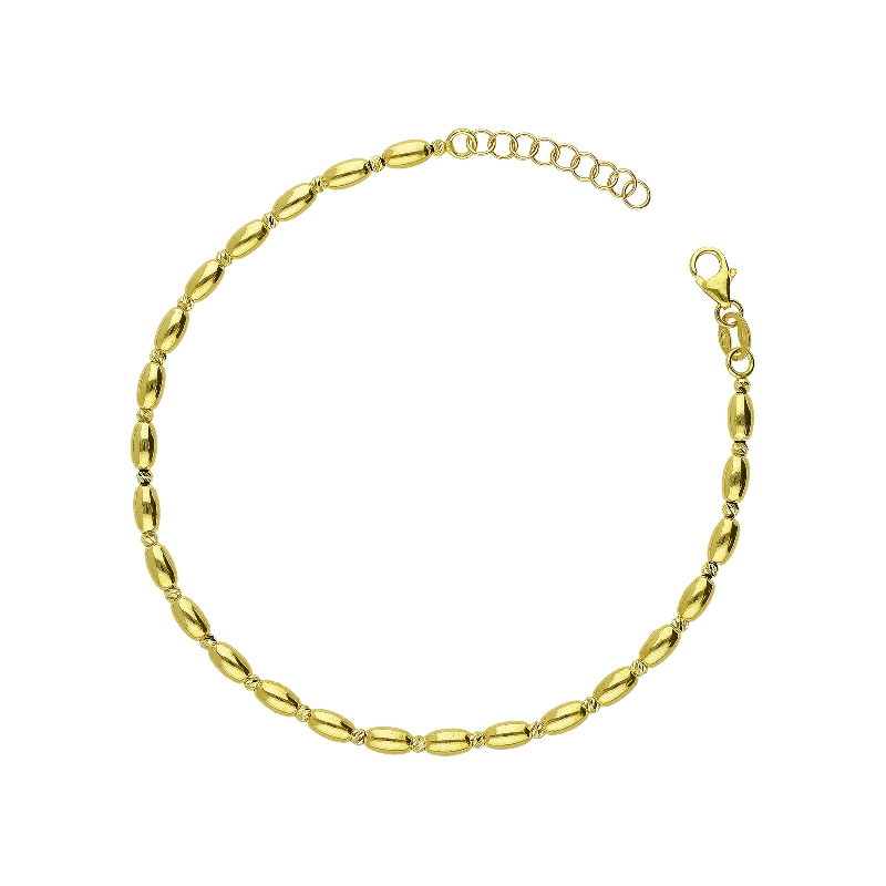 Bracelet en or jaune 18k avec maillons ovales 17 cm