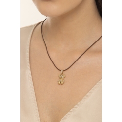 Pendentif ourson en or jaune 18 carats avec zircon 2