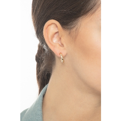 Boucles d'oreilles à crochet en or jaune 18k