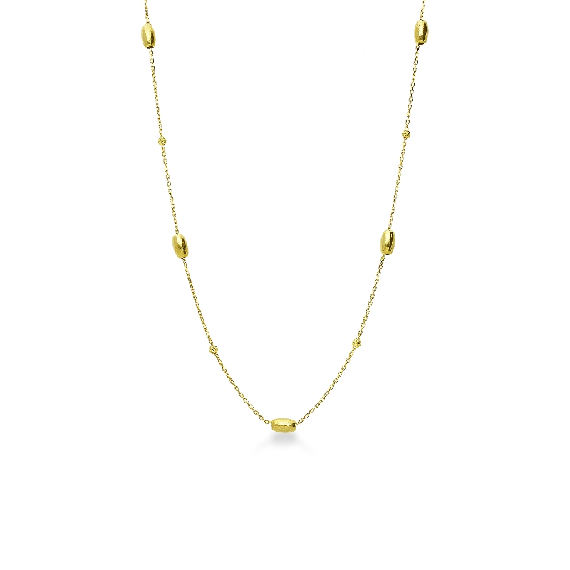 Collier en or jaune 18k avec perles diamantées