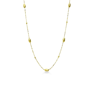 Collier en or jaune 18k avec perles diamantées