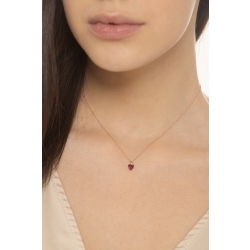 Collier en or rose avec pendentif cœur et zircones 2