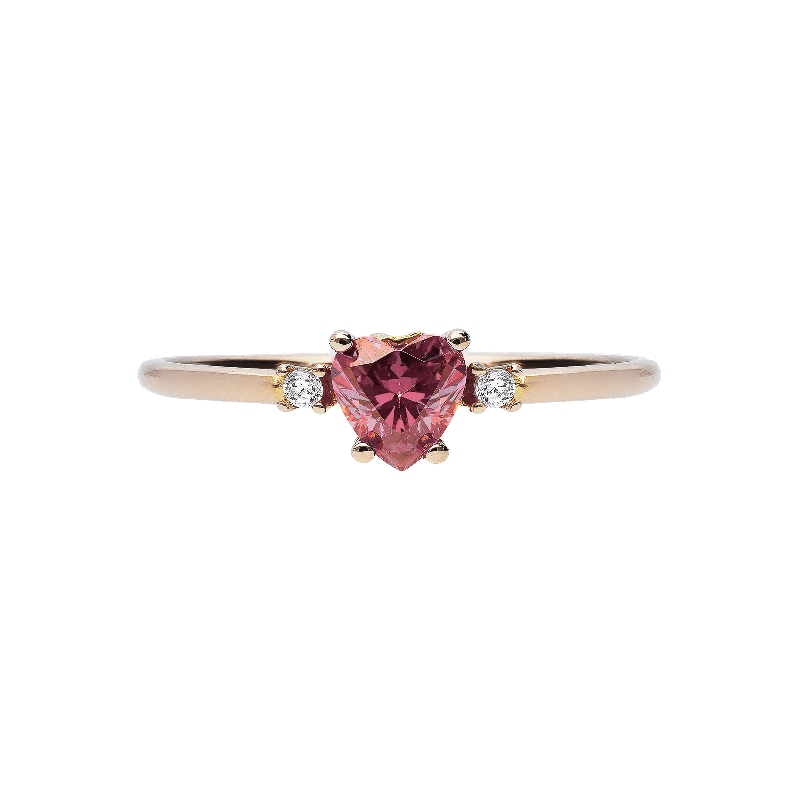 Bague en or rose 18k avec zircons