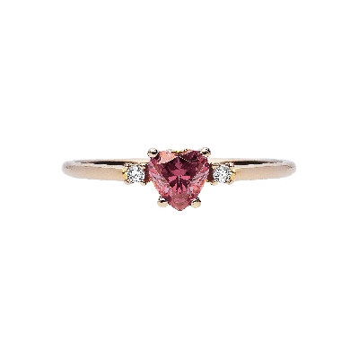 Bague en or rose 18k avec zircons