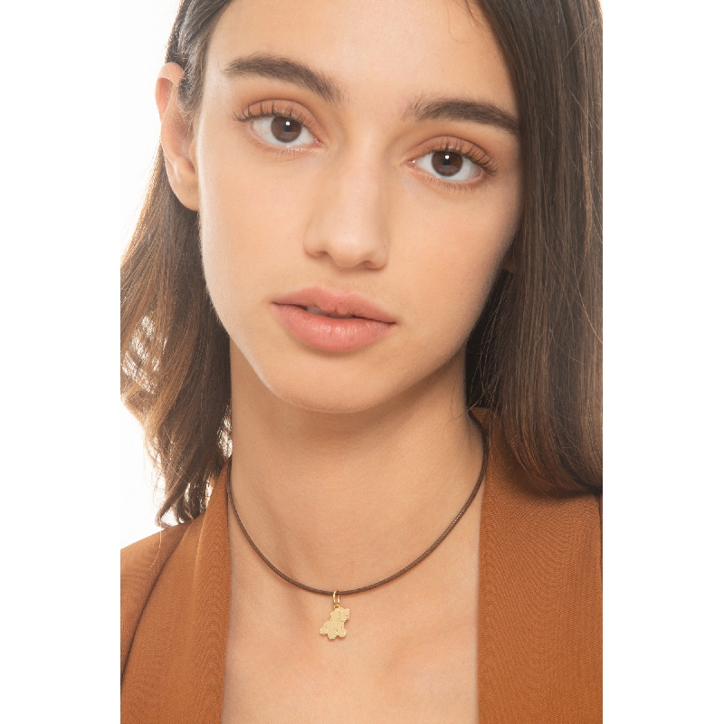 Adorable pendentif chien en or jaune 18 carats