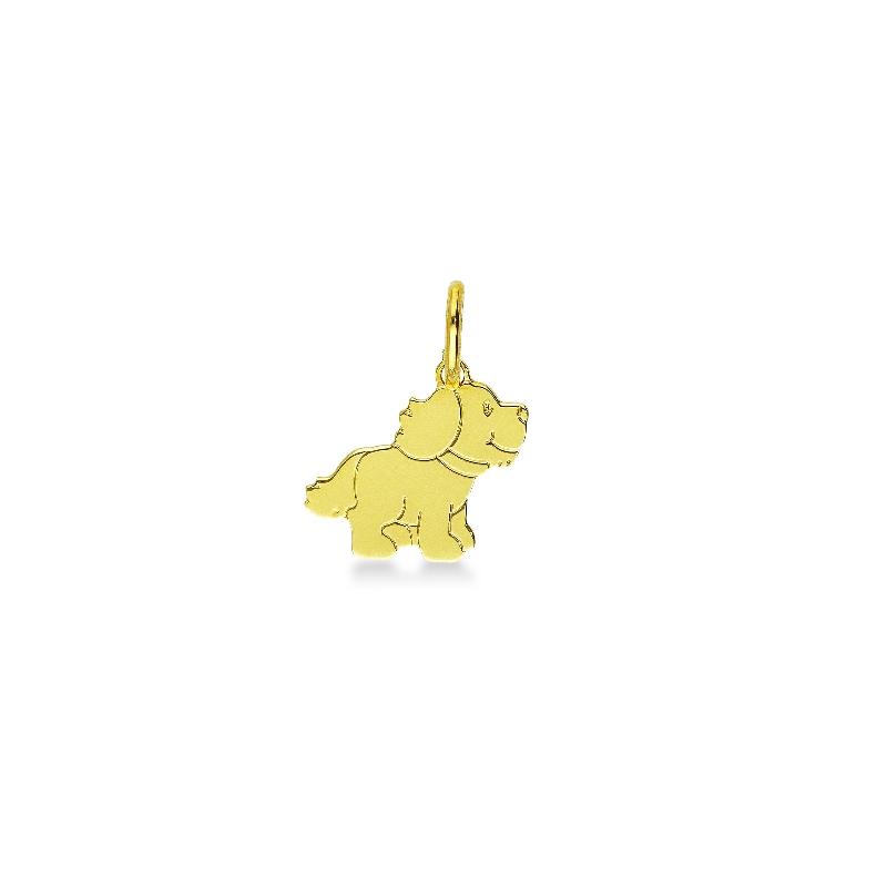 Adorable pendentif chien en or jaune 18 carats
