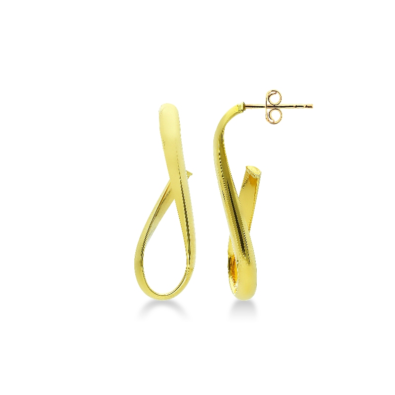 Boucles d’oreilles croisées en or jaune 18k