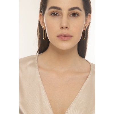 Boucles d’oreilles ovales or jaune 18k creuses