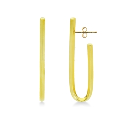 Boucles d’oreilles ovales or jaune 18k creuses