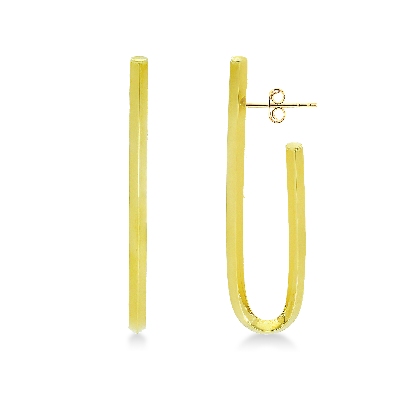 Boucles d’oreilles ovales or jaune 18k creuses