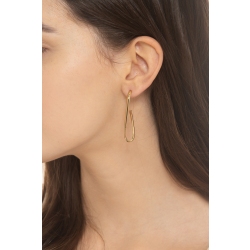 Boucles d'oreilles croisées en or jaune 18k 5,5 cm 2