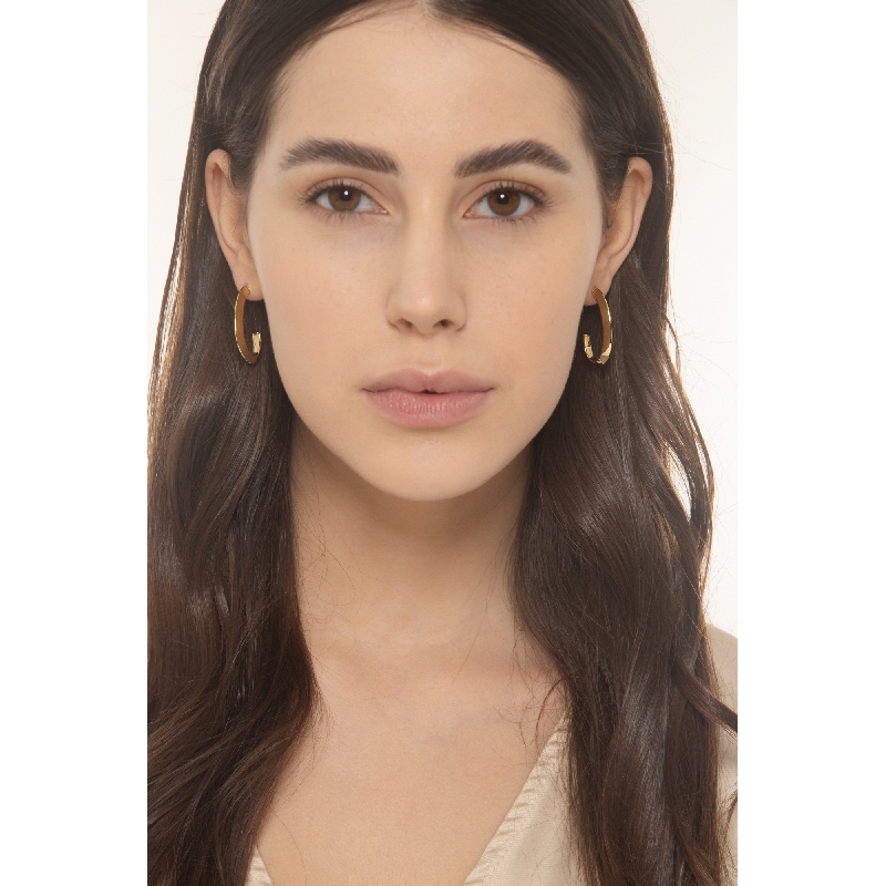 Boucles d’oreilles ovales or jaune 18k creuses