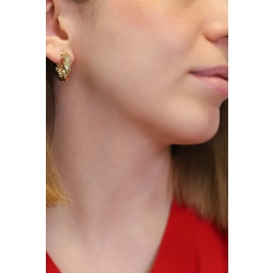 Boucles d’oreilles torsadé en or jaune 18k 2