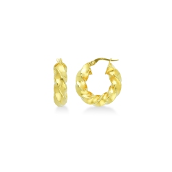 Boucles d’oreilles torsadé en or jaune 18k
