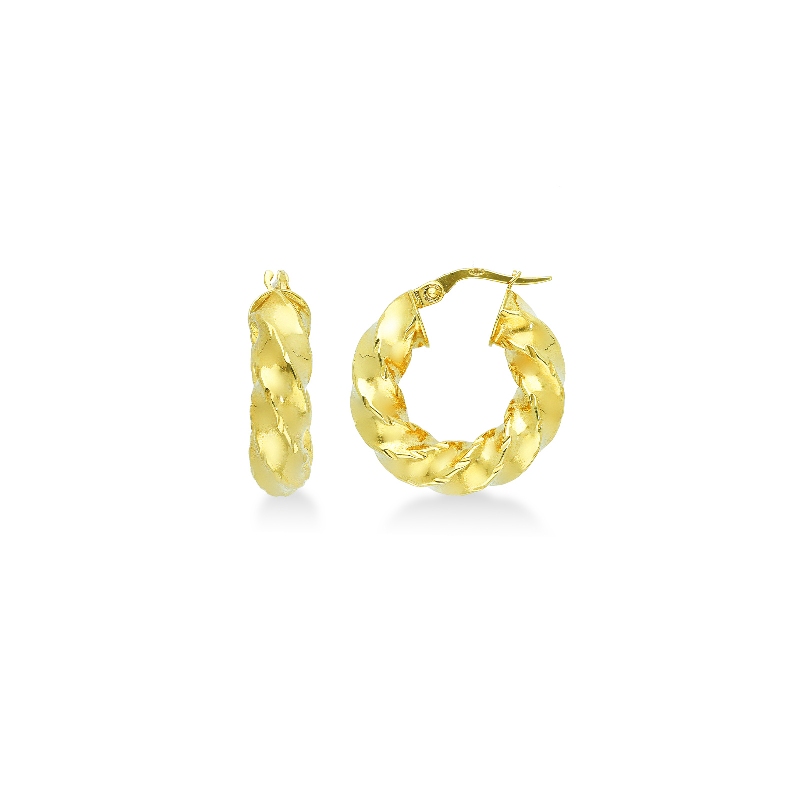 Boucles d’oreilles torsadé en or jaune 18k