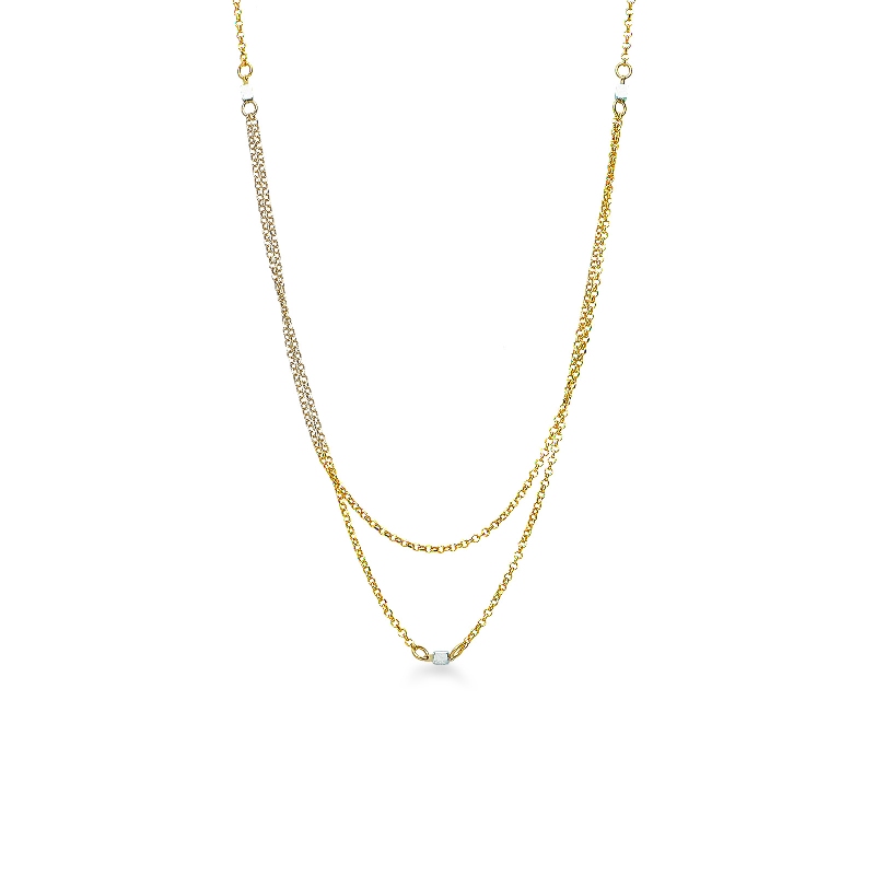 Collier en or jaune 18k à double fil