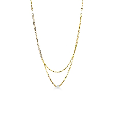 Collier en or jaune 18k à double fil