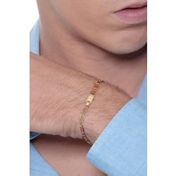 Bracelet en or jaune 18k avec plaque personnalisable 2