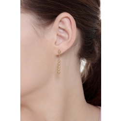 Boucles d’oreilles pendantes en or jaune 18k avec boules godronnées 2