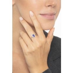 Bague en or blanc 18k avec tanzanite et diamants 2