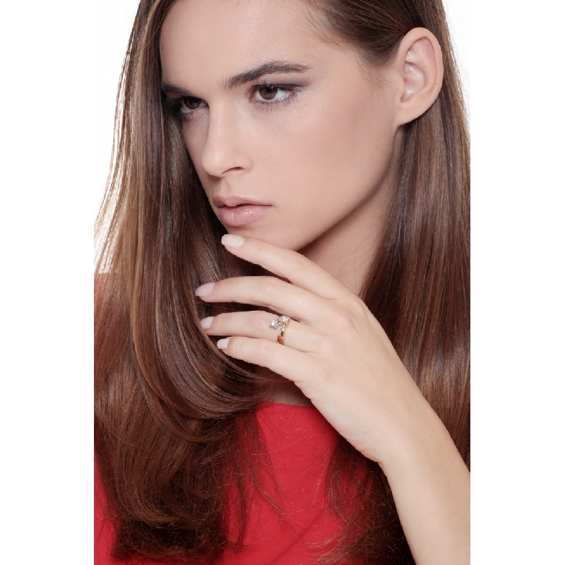 Bague femme Contrarié en Or Blanc et Jaune 18k avec Diamants