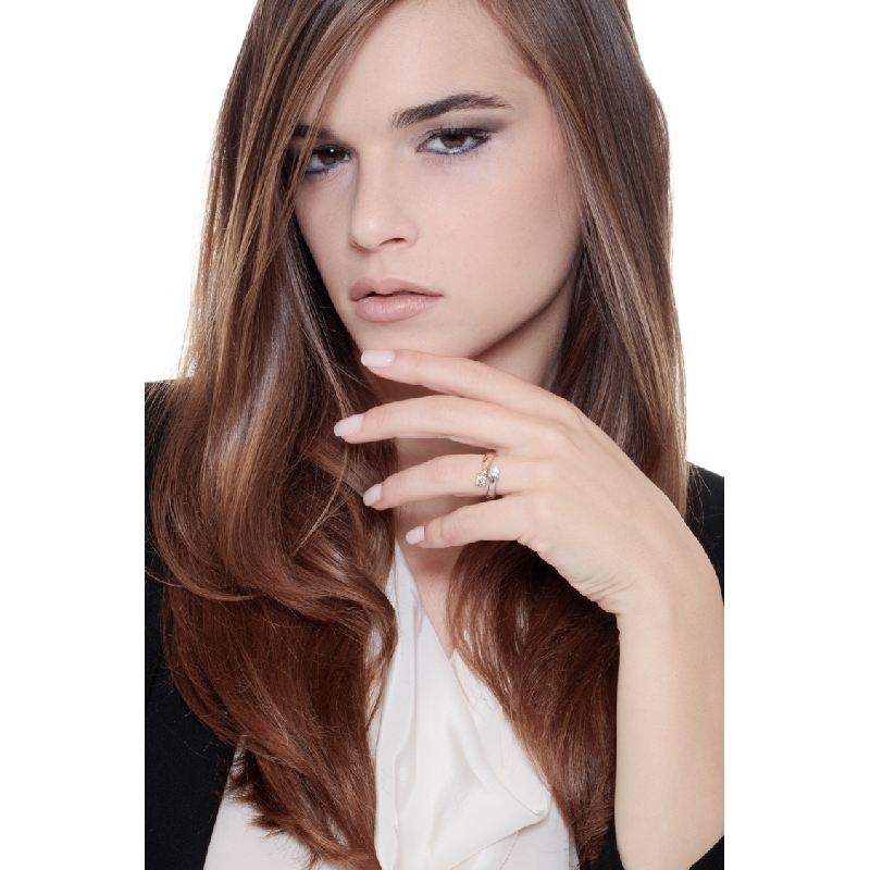 Bague Duo en Or Blanc et Rose 18k avec Diamants