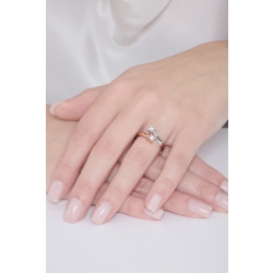 Bague Duo en Or Blanc et Rose 18k avec Diamants 2