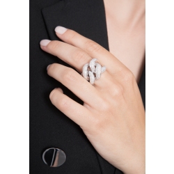 Bague nœud Groumette en or blanc 18 carats avec des diamants 2