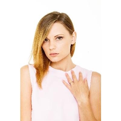 Bague trilogy en or rose 18k avec diamants