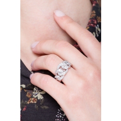 Bague gourmette en or blanc 18 carats 2