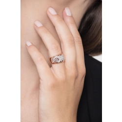 Bague femme en or blanc et rose avec diamants 2