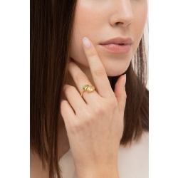 Bague avec péridot et citrine en or jaune 18k gouttes 2