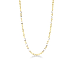 Chaîne en or blanc et jaune 18 carats, 50 cm