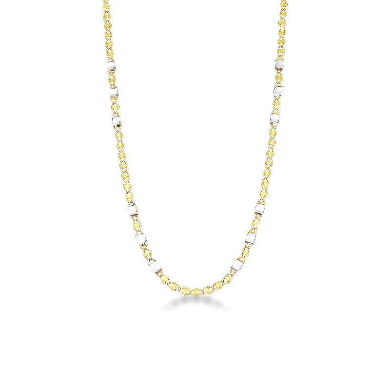 Chaîne en or blanc et jaune 18 carats, 50 cm
